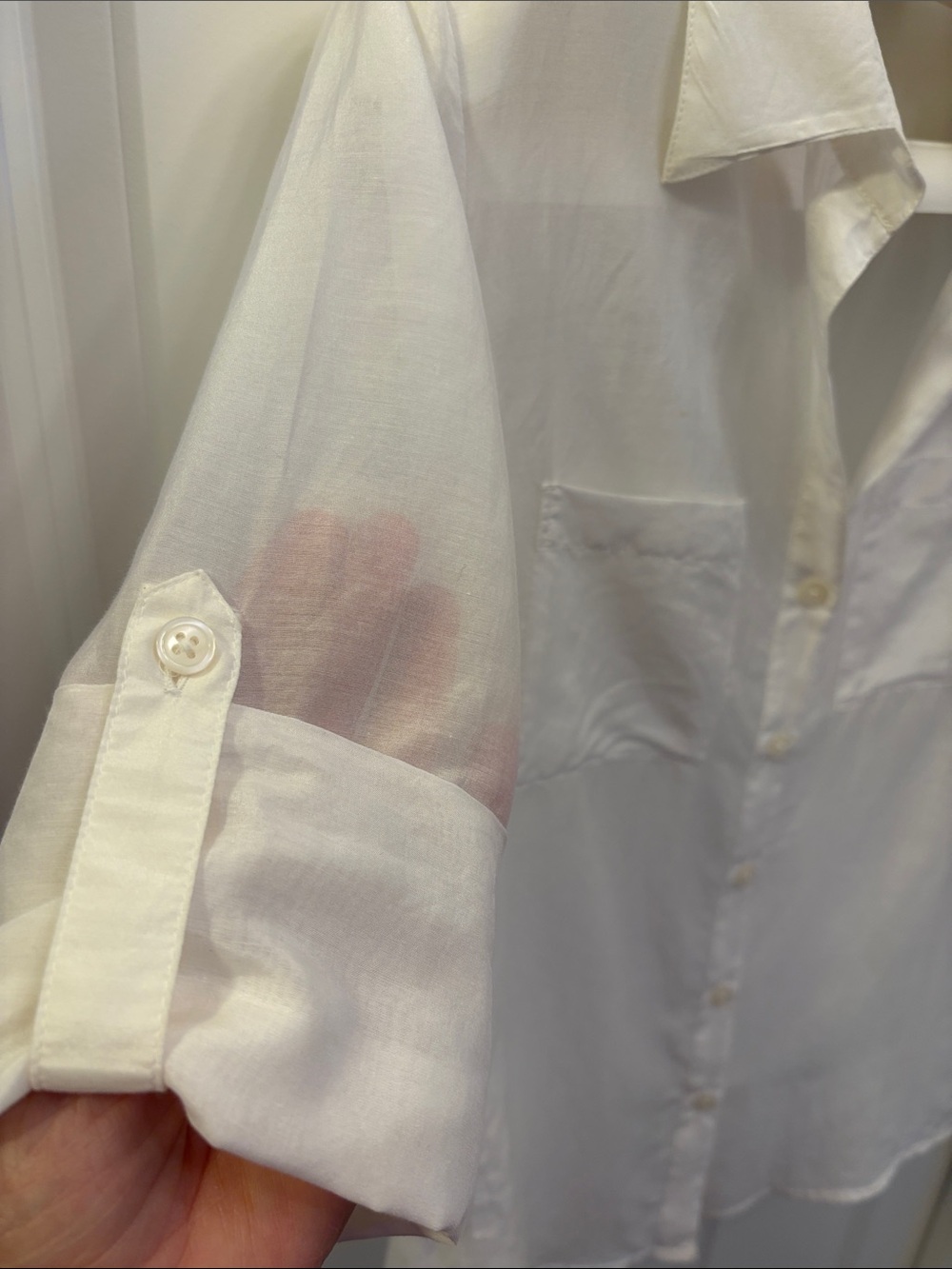 Ann Taylor Off-White Semi-Sheer Silk Blouse size 8 - Picture 3 of 14